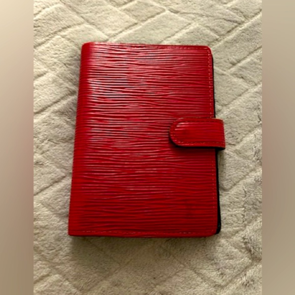 Louis. Vuitton  Epi red notebook w